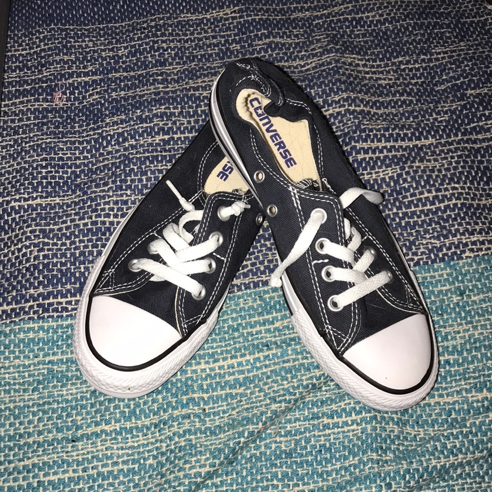 Navy converse slip ons, size 7